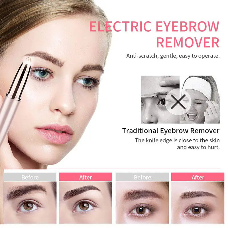 Portable Rechargeable Electric Eyebrow Trimmer for Women