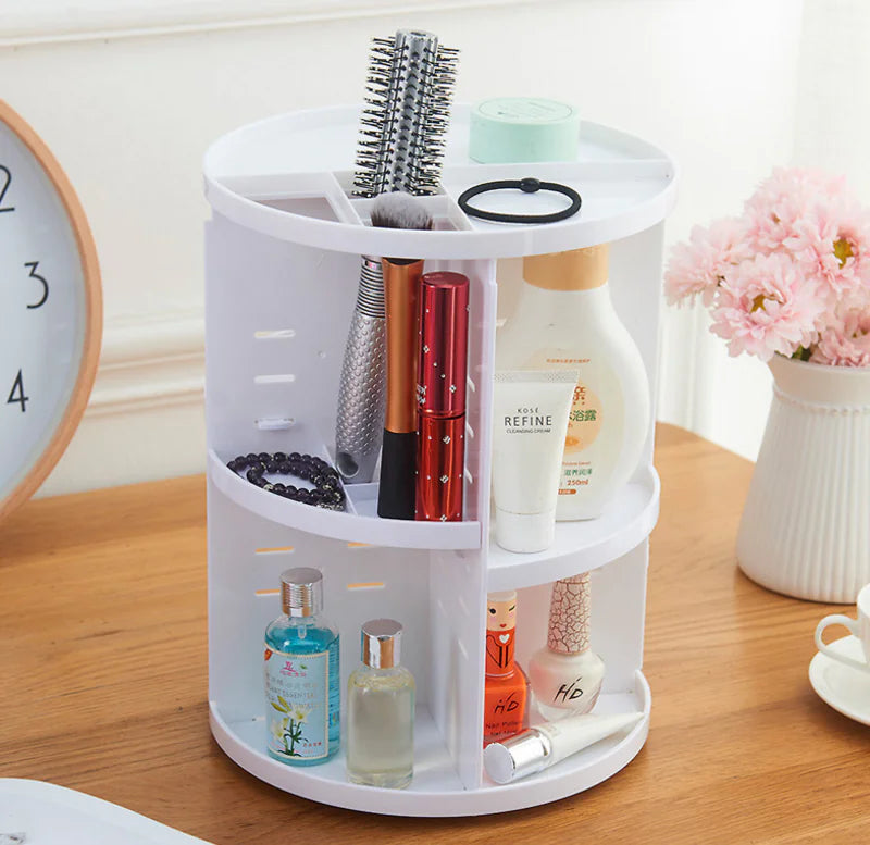 Rotating Cosmetic Organizer - Multi-Functional Storage Box