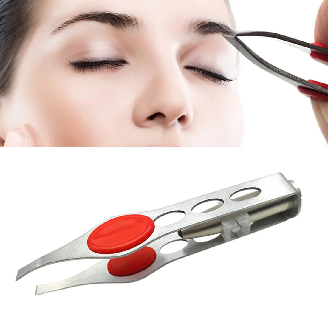 LED Eyebrow Tweezers with Stainless Steel Beauty Tool
