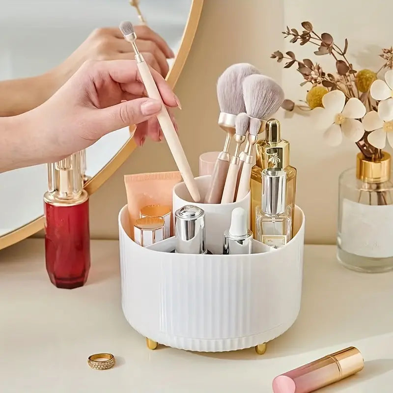 360 Rotating Cosmetic Storage Box with Divided Grid