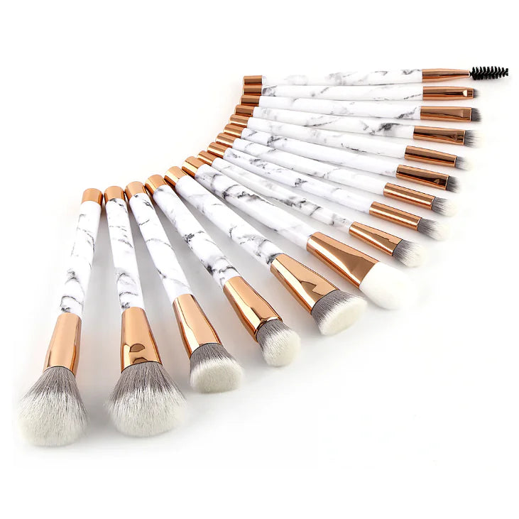 Marble Makeup Brushes Set - Cosmetic Tools