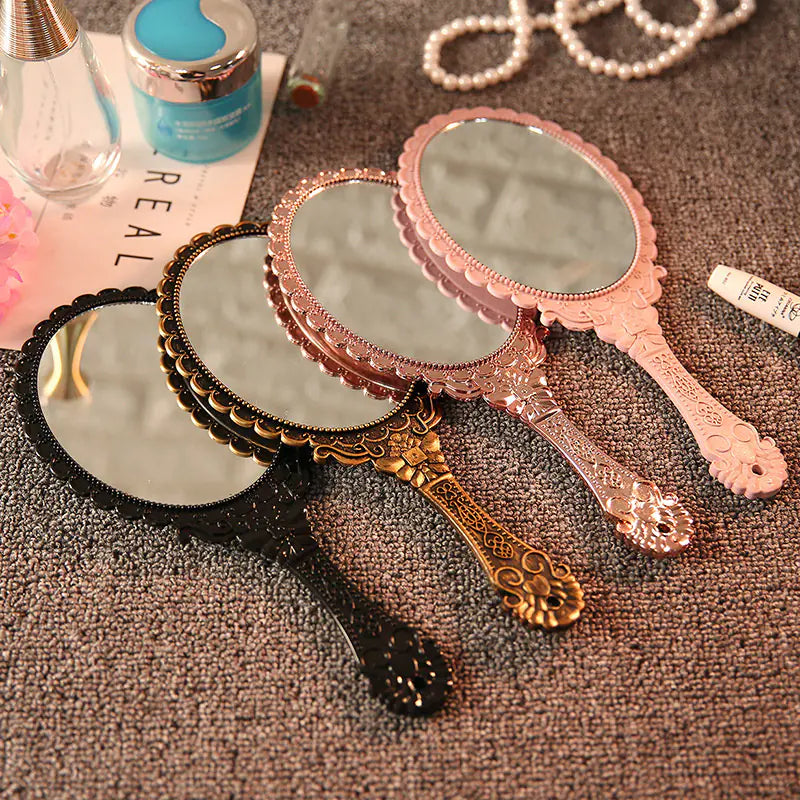 Korean Palace Retro Handle Cosmetic Mirror