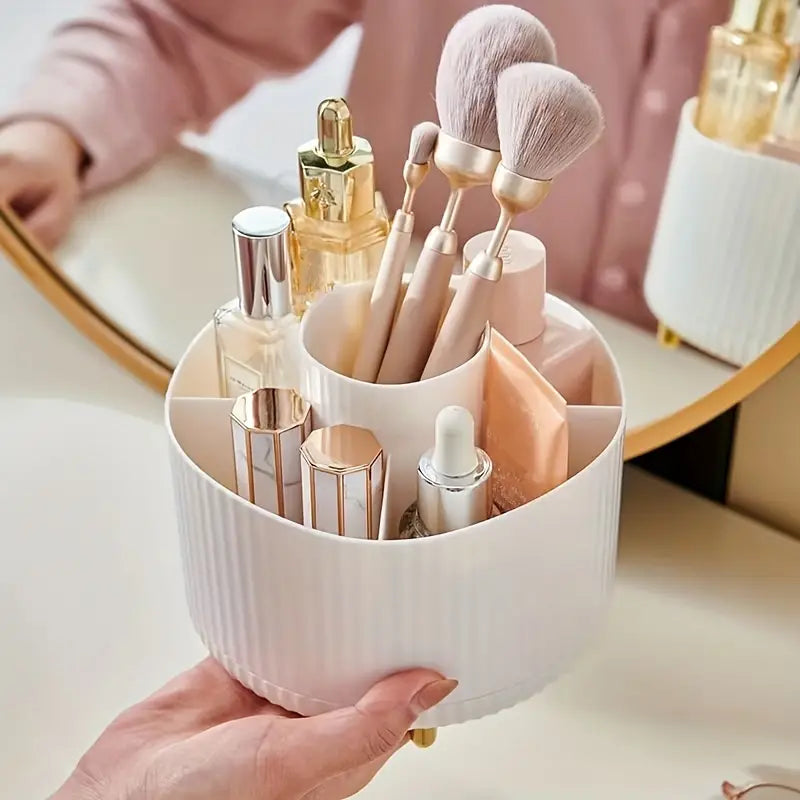 360 Rotating Cosmetic Storage Box with Divided Grid