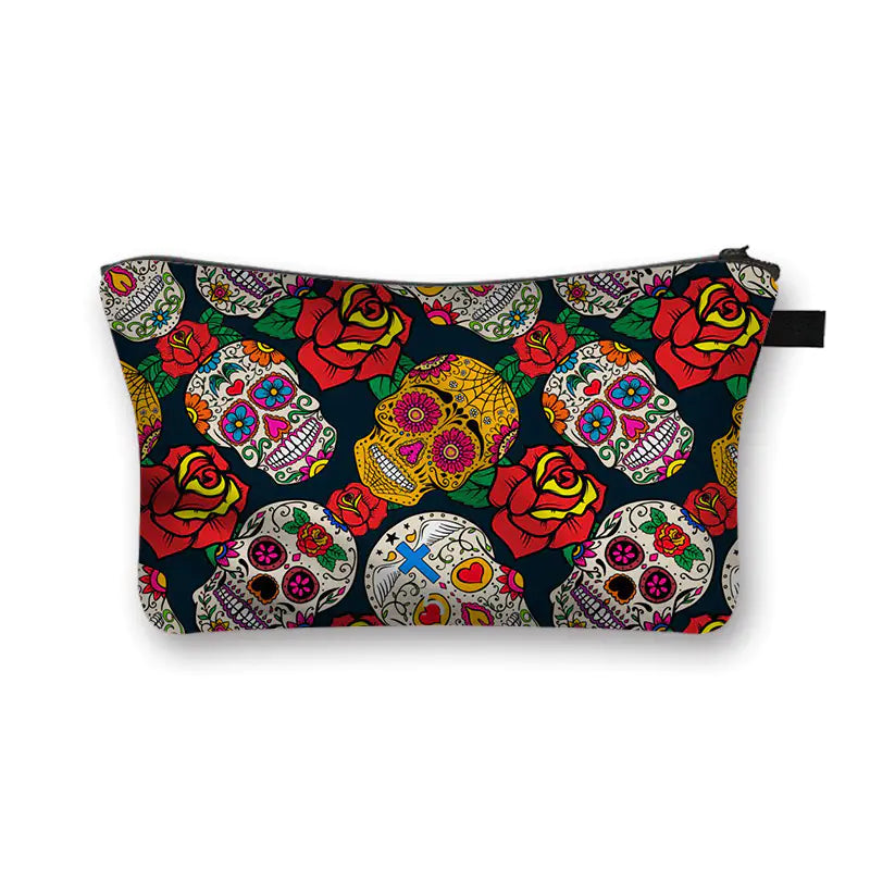 Geometric Print Polyester Cosmetic Bag for Travel