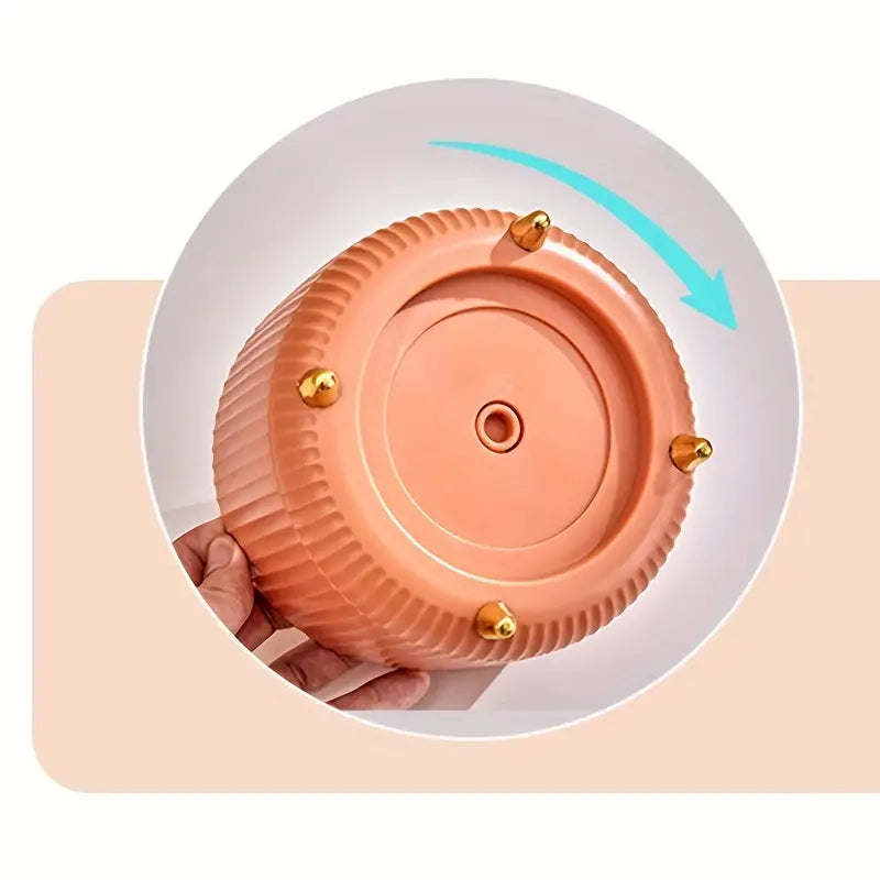 360 Rotating Cosmetic Storage Box with Divided Grid