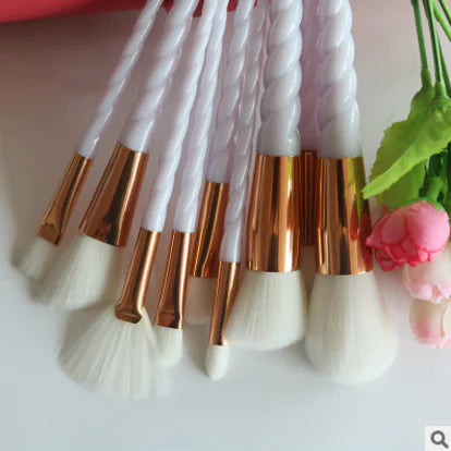 Unicorn Glitter Makeup Brushes with Mermaid Design (Set)