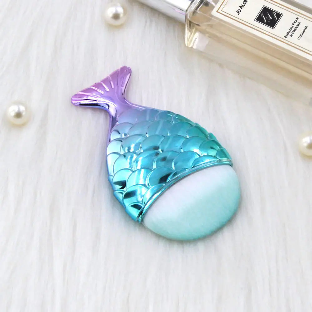 Unicorn Glitter Makeup Brushes with Mermaid Design (Set)