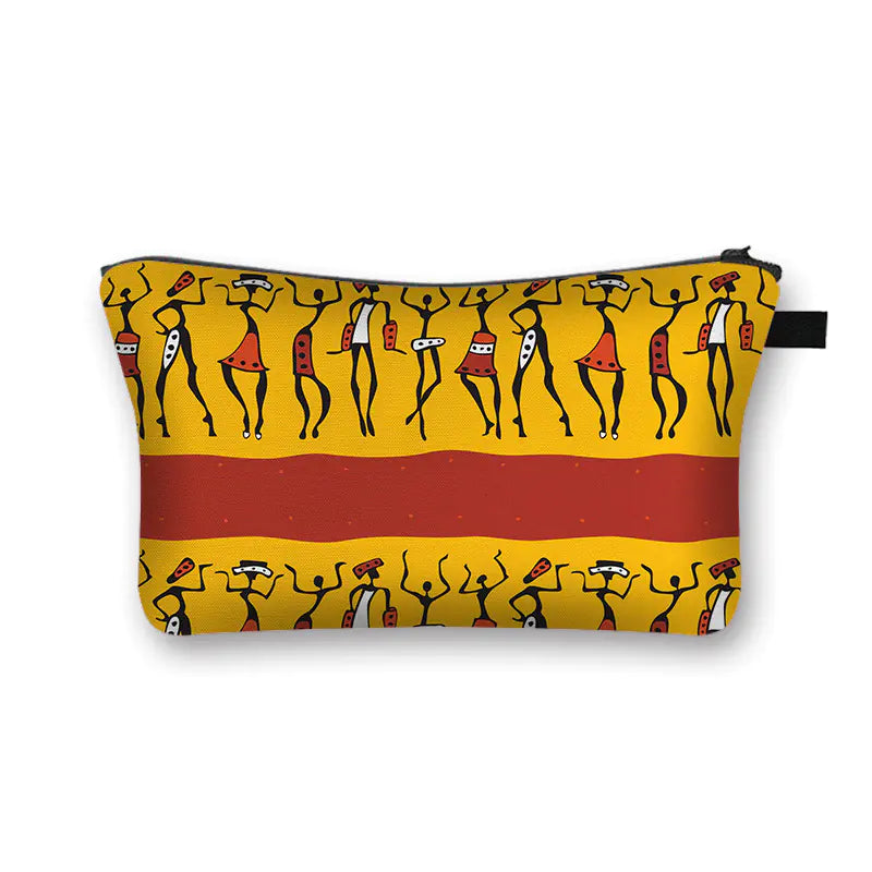 Geometric Print Polyester Cosmetic Bag for Travel