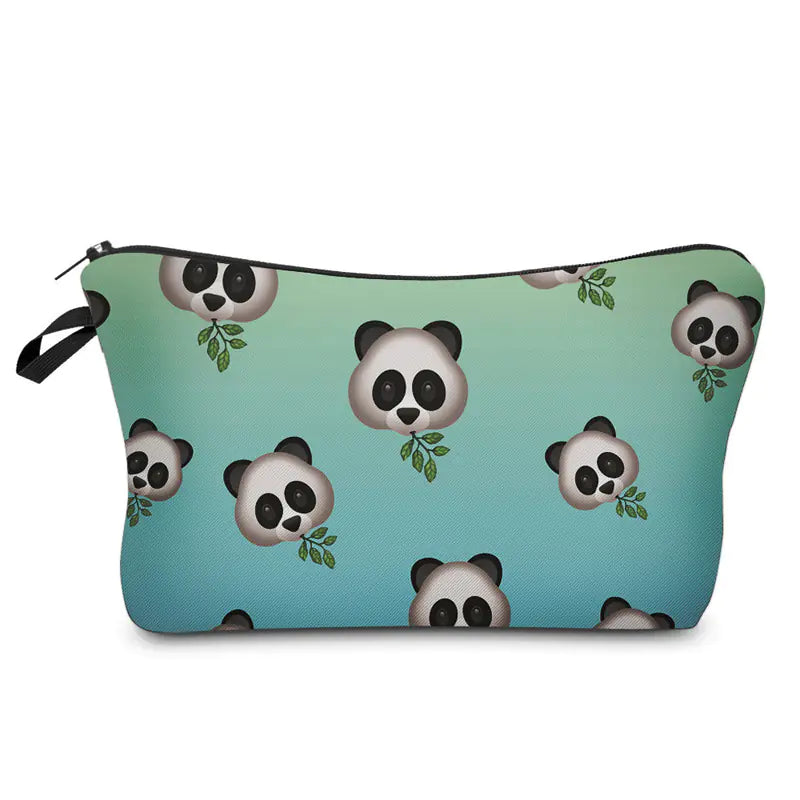 Panda Bamboo Pattern Cosmetic Bag