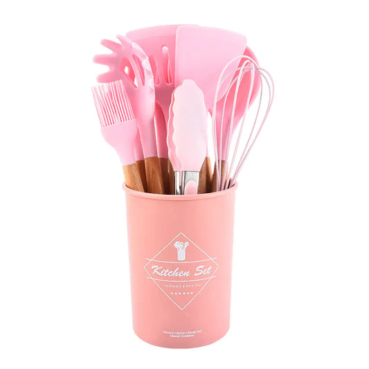 12-Piece Non-Stick Kitchenware Set with Wooden Handle