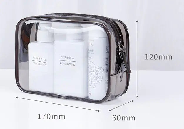 Transparent Travel Cosmetic Bag with Zipper Organizer