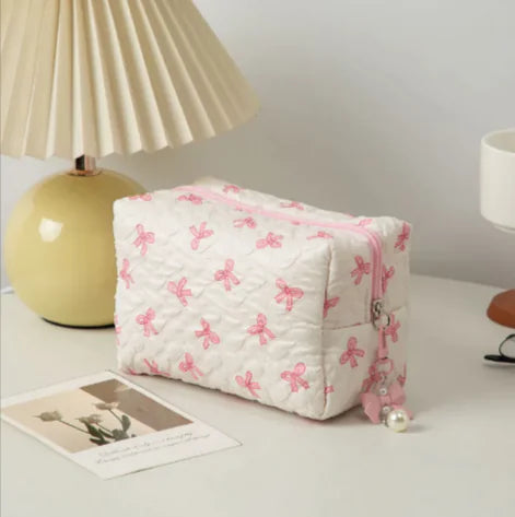 Bow Clutch Cosmetic Bag