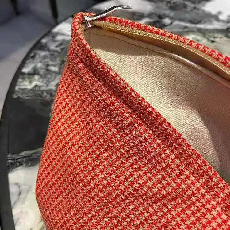 Large Capacity Orange Red Cosmetic Bag