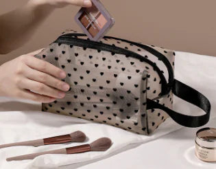 Portable Mesh Cosmetic Organizer Bag for Travel