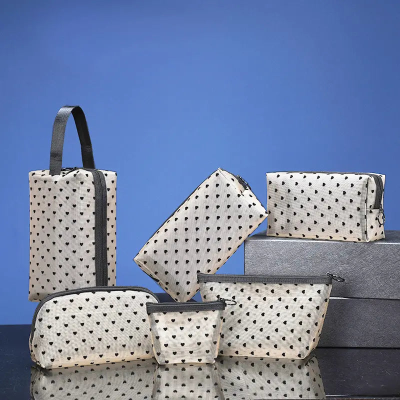 Portable Mesh Cosmetic Organizer Bag for Travel