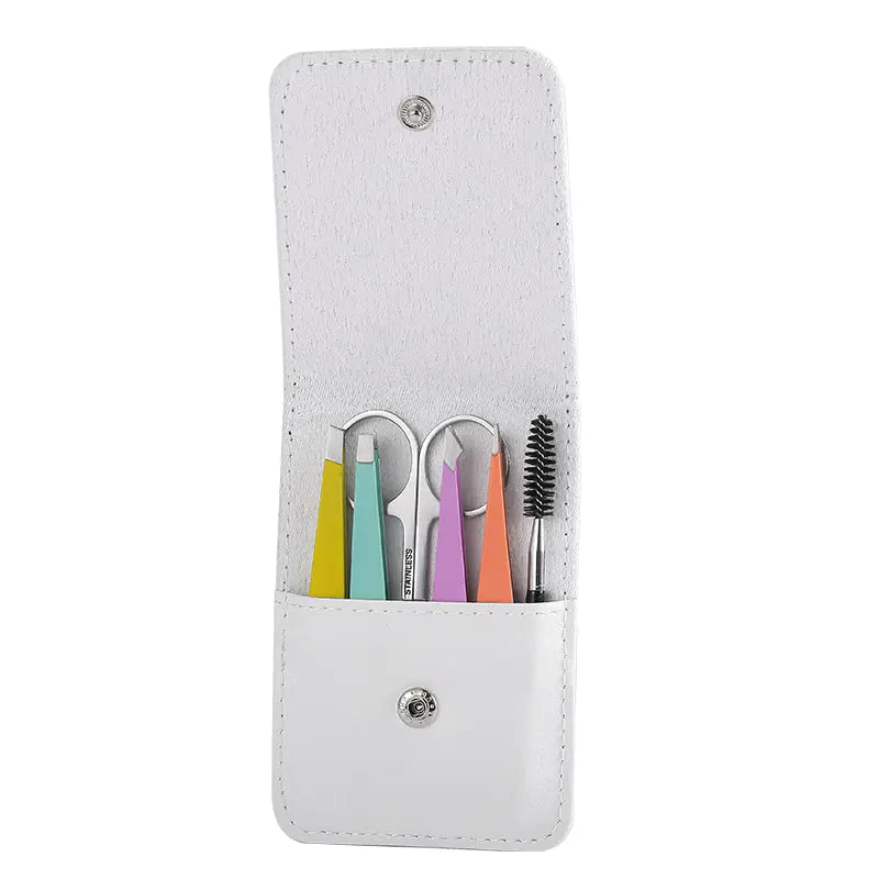 Stainless Steel Eyebrow Tweezers Grooming Set