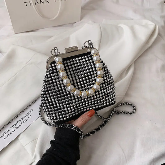 Trendy Women's Cosmetic Alloy Chain Bag