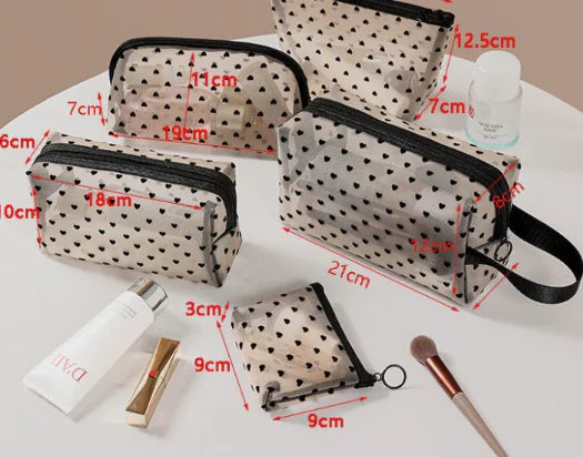 Portable Mesh Cosmetic Organizer Bag for Travel