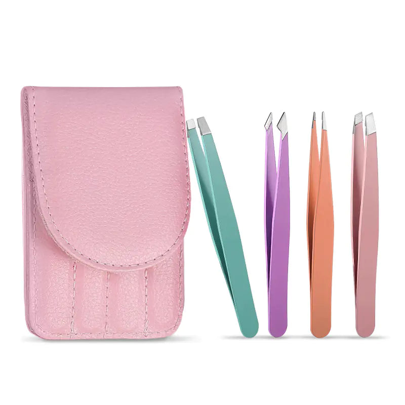 Stainless Steel Eyebrow Tweezers Grooming Set