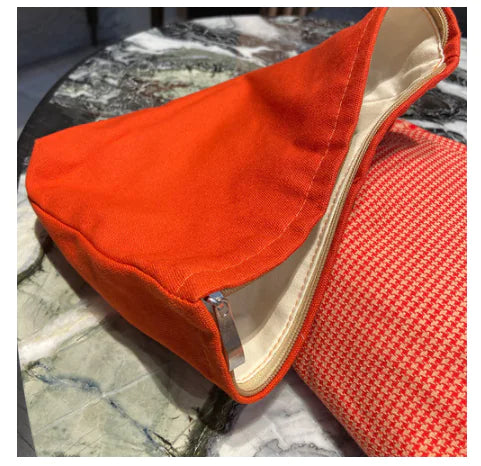 Large Capacity Orange Red Cosmetic Bag