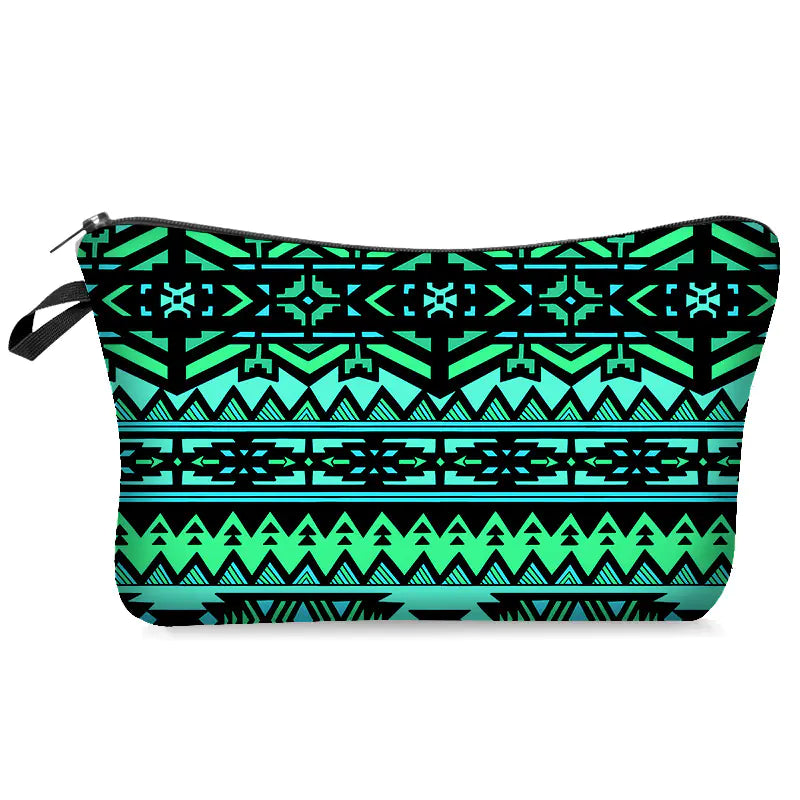 Aztec Design Digital Printed Cosmetic Bag