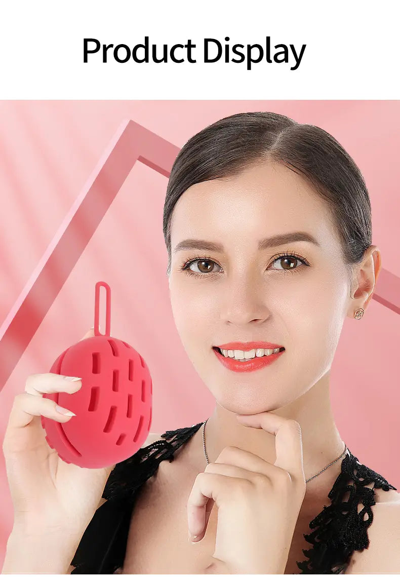 Portable Silicone Cosmetic Egg Storage Bag with Lanyard