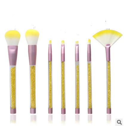 Unicorn Glitter Makeup Brushes with Mermaid Design (Set)