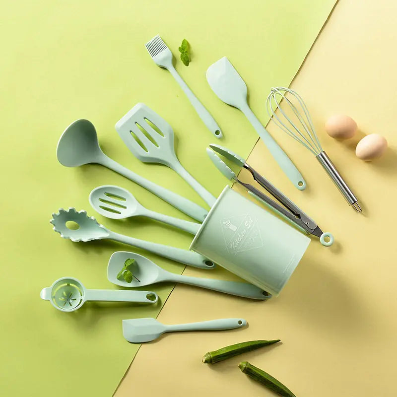 12-Piece Non-Stick Kitchenware Set with Wooden Handle