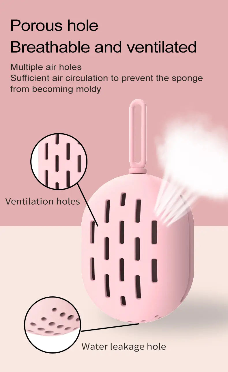 Portable Silicone Cosmetic Egg Storage Bag with Lanyard