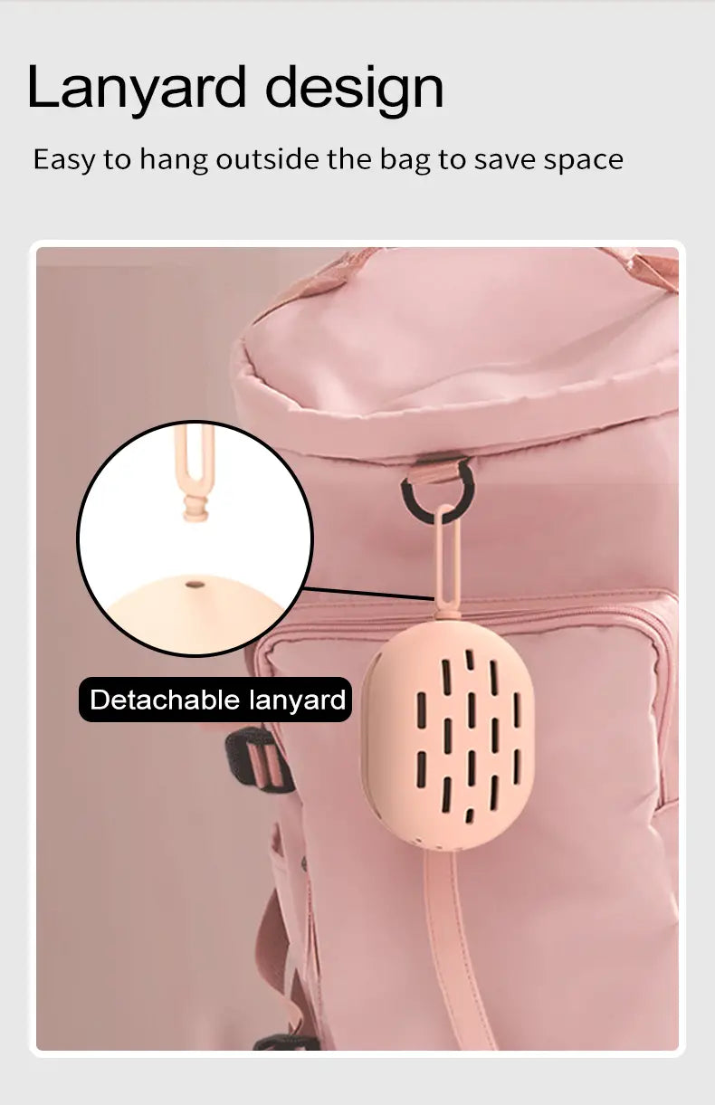 Portable Silicone Cosmetic Egg Storage Bag with Lanyard