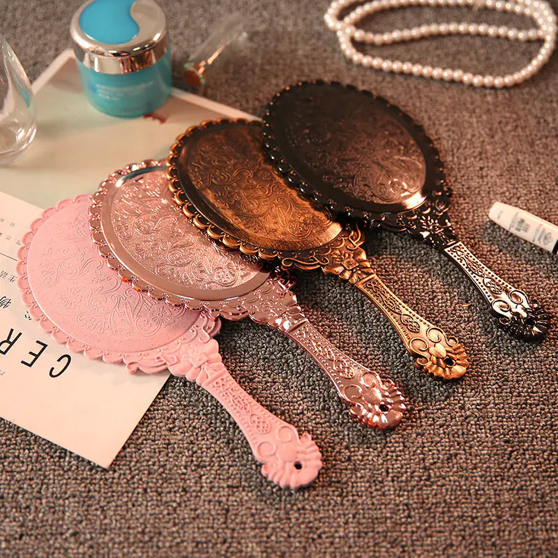 Korean Palace Retro Handle Cosmetic Mirror