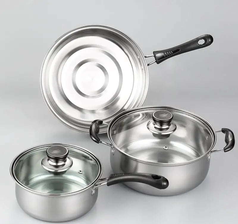 Three-Piece Stainless Steel Kitchenware Set Combo