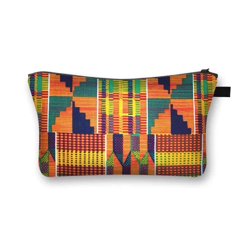 Geometric Print Polyester Cosmetic Bag for Travel