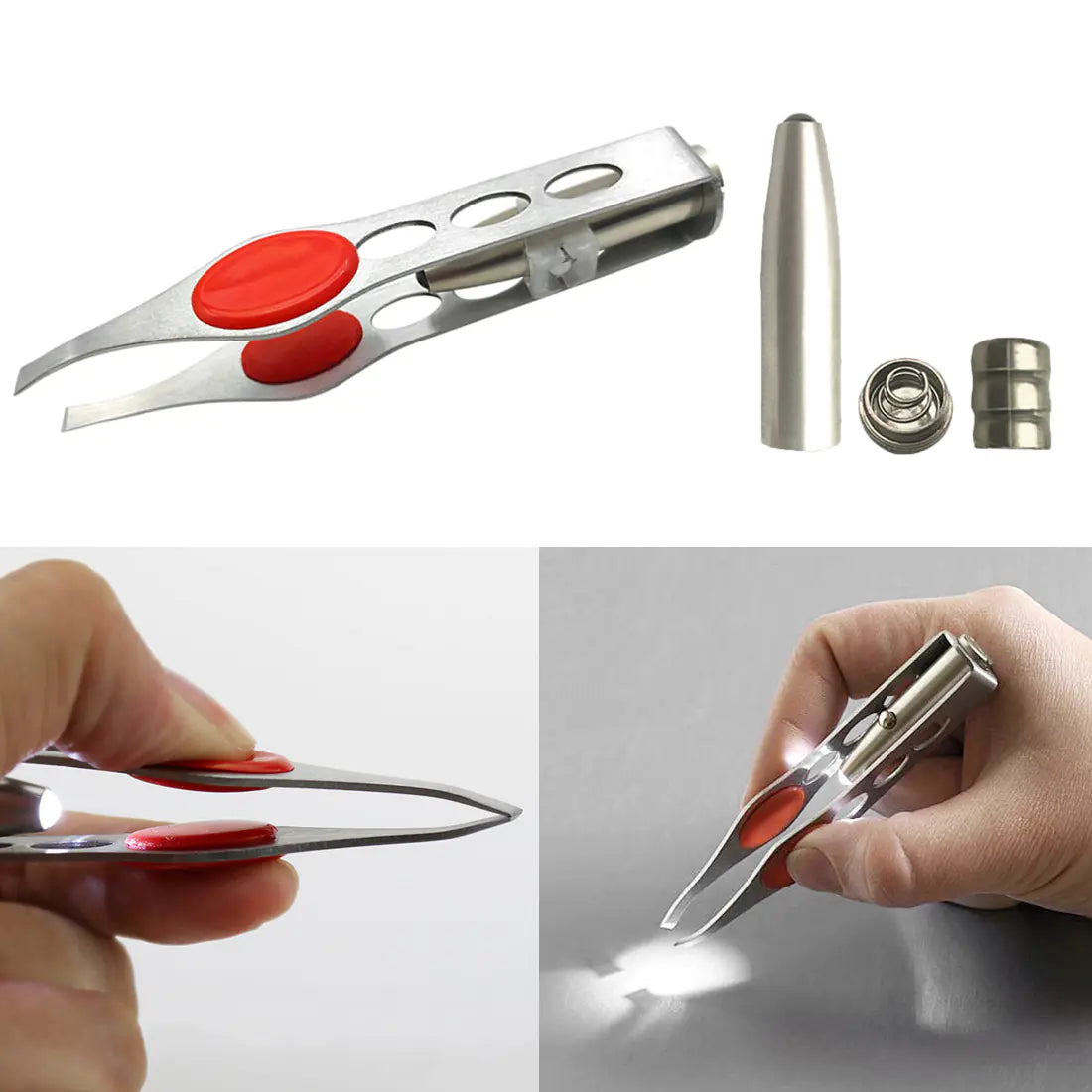 LED Eyebrow Tweezers with Stainless Steel Beauty Tool