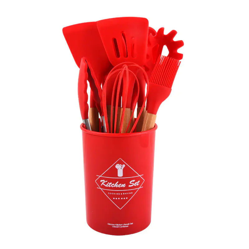 12-Piece Non-Stick Kitchenware Set with Wooden Handle