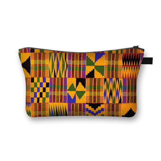 Geometric Print Polyester Cosmetic Bag for Travel