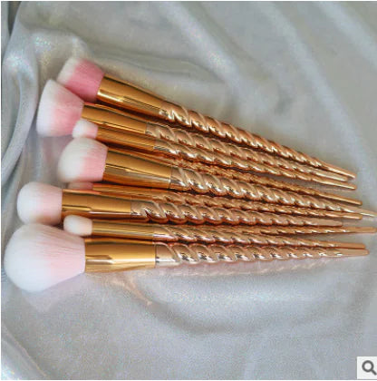 Unicorn Glitter Makeup Brushes with Mermaid Design (Set)