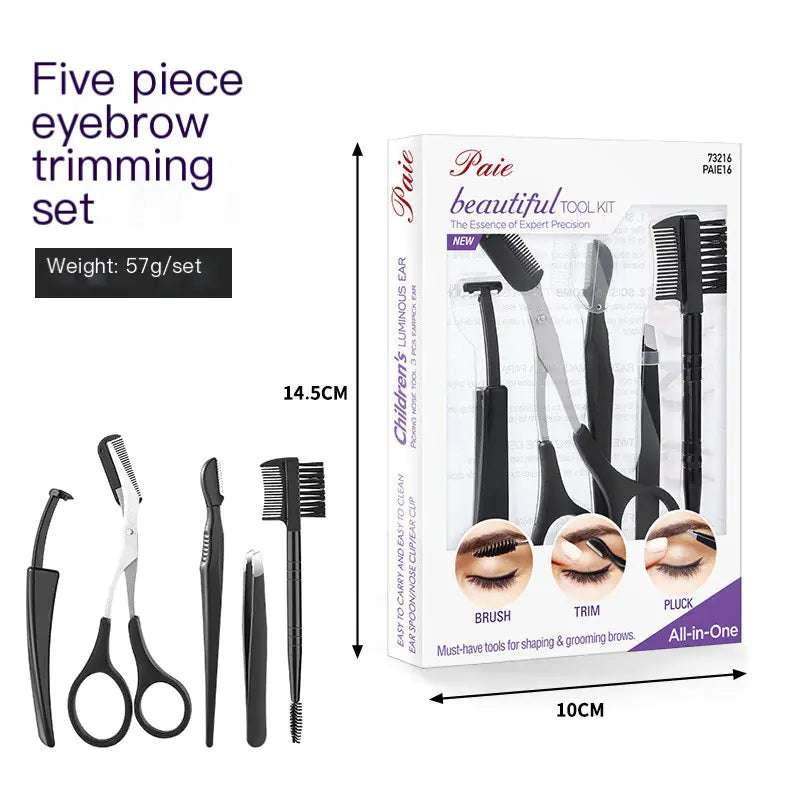 Eyebrow Shaping Tool Kit for Beginners (5-Piece Set)