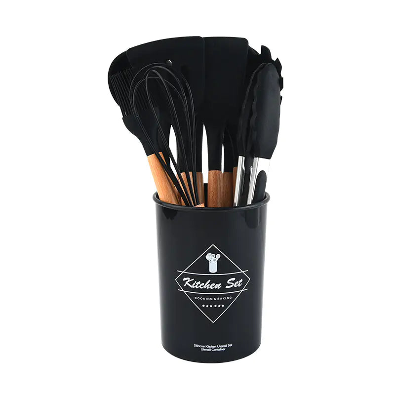 12-Piece Non-Stick Kitchenware Set with Wooden Handle