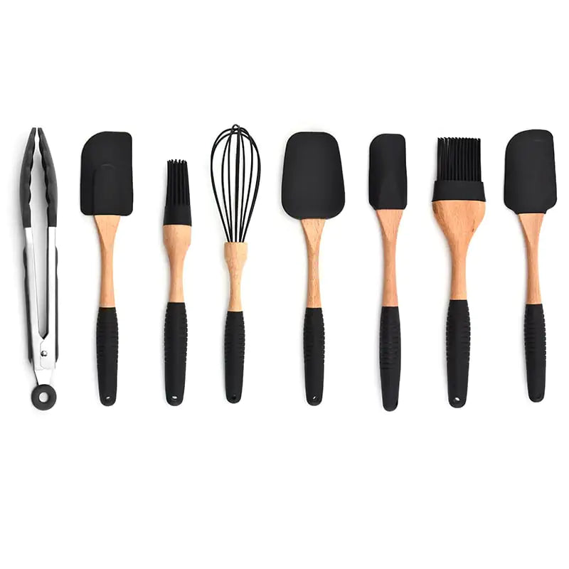 Wooden Handle Silicone Kitchenware Storage Gadgets