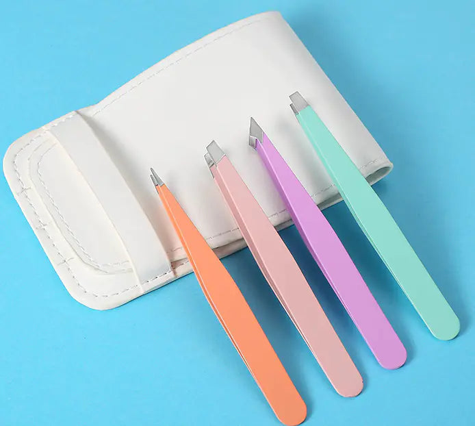 Stainless Steel Eyebrow Tweezers Grooming Set