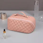 Large Capacity Checkered Travel Cosmetic Bag